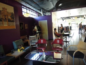A glimpse of Bows and Arrows' indoor cafe area.